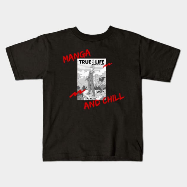 Manga and Chill Feat. Legends of Tye Manga Kids T-Shirt by RJ Tolson's Merch Store